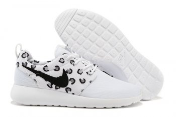 Running weapon Cheap Nike Roshe Run Print Shoes Men White/Black-ID2196