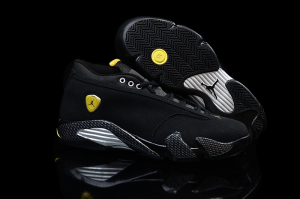 Running weapon Cheap Wholesale Air Jordan 14 Retro Women Black/Yellow-ID858