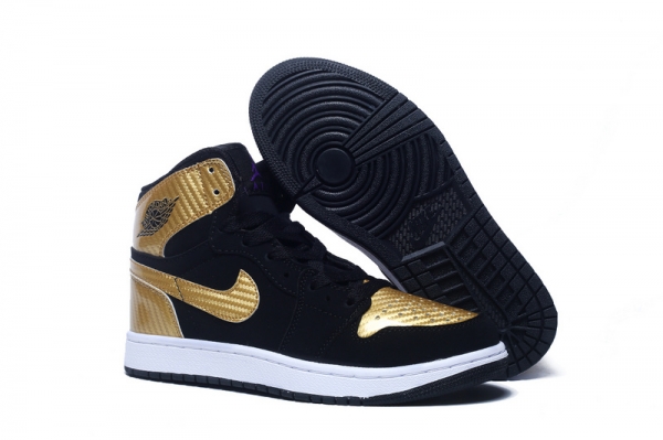 Running weapon Wholesale China Air Jordan 1 Black/White/Golden-ID727