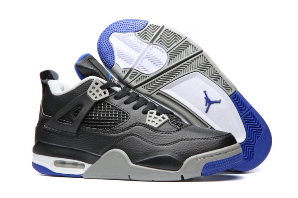 Men's Air Jordan 4 Black Blue Shoes-ID400