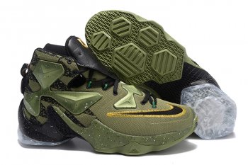 Running weapon Cheap Nike LeBron James 13 All Star Shoes Men Army Green-ID2076