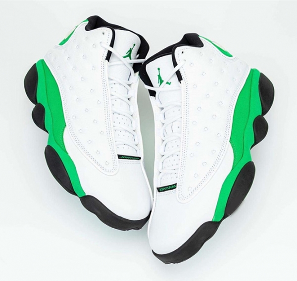 Men's Air Jordan AJ13 Retro Lucky Green White Shoes 202006106523-ID279