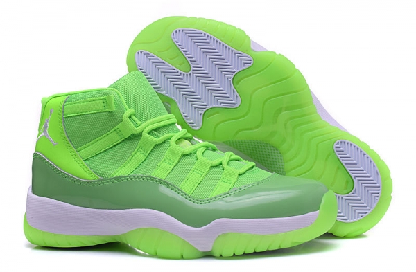 Running weapon Cheap Air Jordan 11 Shoes Retro Fluorescence Green-ID781