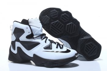 Running weapon Cheap Nike LeBron James 13 Panda Black/White Shoes Men-ID2080