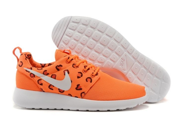 Running weapon Cheap Nike Roshe Run Print Shoes Men Orange/White-ID2195