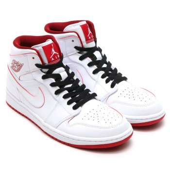 Running weapon Air Jordan 1 Mid White/Red/Black Cheap Sale-ID718