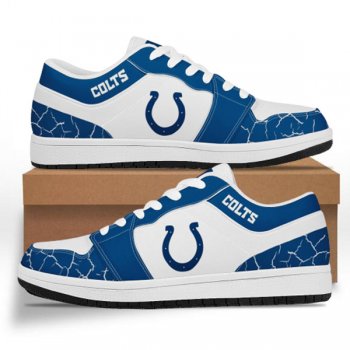 Men's Indianapolis Colts AJ Low Top Leather Sneakers 001-ID618