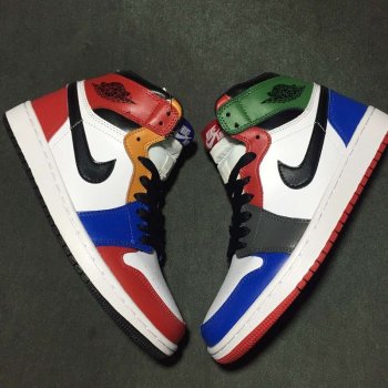 Running weapon Cheap Air Jordan 1 Rainbow Shoes Retro Men-ID99