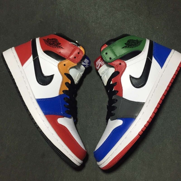 Running weapon Cheap Air Jordan 1 Rainbow Shoes Retro Men-ID99