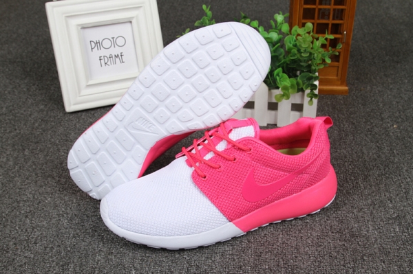 Running weapon Wholesale Cheap Nike Roshe Women White/Pink-ID2504