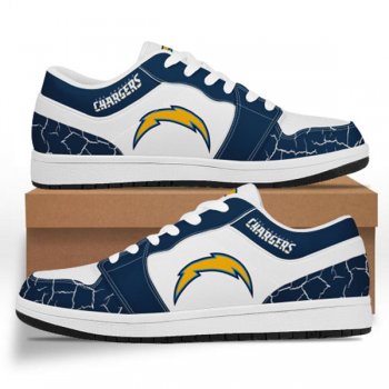 Women's Los Angeles Chargers AJ Low Top Leather Sneakers 001-ID980