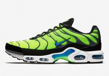 Men's Nike Air Max Plus Running Shoes Volt/Photo Blue-Black-Dark Grey-ID1352