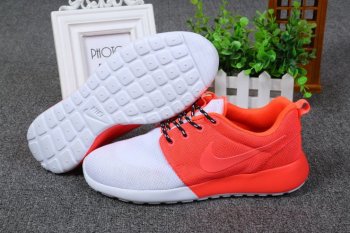 Running weapon Cheap Wholesale Nike Roshe Run Shoes Women White/Orange-ID2478