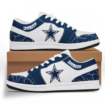 Men's Dallas Cowboys AJ Low Top Leather Sneakers 001-ID613