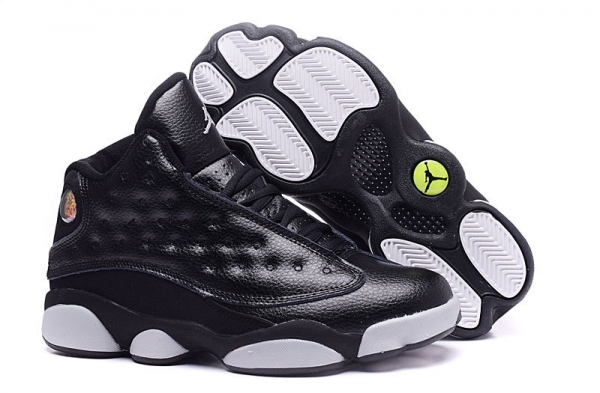 Running weapon Cheap Replica Air Jordan 13 Black/White Shoes Retro Men-ID313