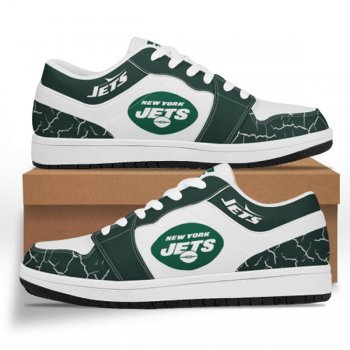 Men's New York Jets AJ Low Top Leather Sneakers 001-ID629