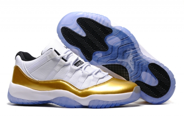 Running weapon Cheap Air Jordan 11 Retro Men Golden/White-ID199