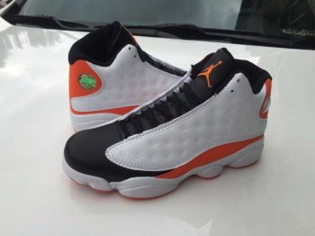 Running weapon Cheap Wholesale Nike Shoes Air Jordan 13 White/Black/Orange-ID328