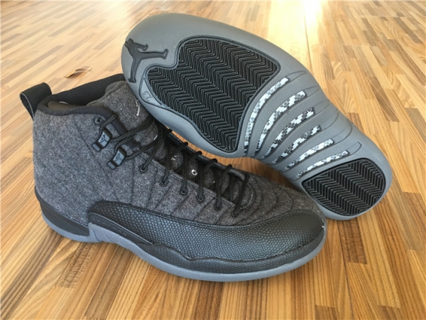 Running weapon Cheap Wholesale Air Jordan 12 Wool Shoes Men Ash Grey-ID266