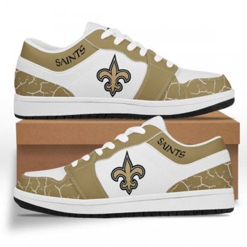 Men's New Orleans Saints AJ Low Top Leather Sneakers 001-ID627