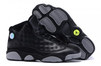 Running weapon Cheap Wholesale Nike Shoes Air Jordan 13 Black/Grey-ID322