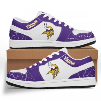 Men's Minnesota Vikings AJ Low Top Leather Sneakers 001-ID625