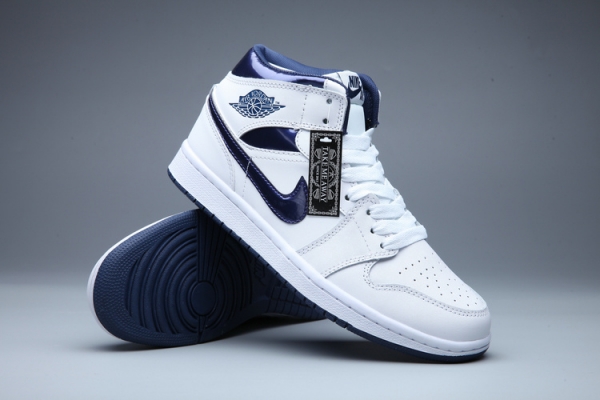 Running weapon Cheap Air Jordan 1 Retro Men White/Midnight Blue-ID100