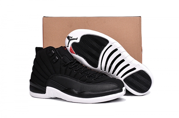 Running weapon Chepaest Air Jordan 12 Shoes Retro Men Black/White-ID273