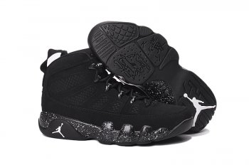 Running weapon Cheap Air Jordan 9 Shoes Retro Black/White Splash-ID589