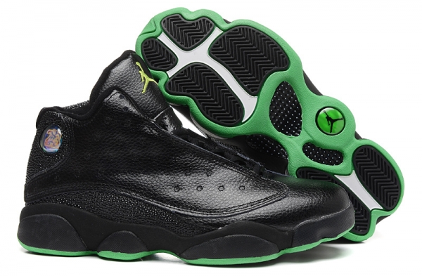 Running weapon Cheap Wholesale Nike Shoes Air Jordan 13 Retro Black/Dark Green-ID327