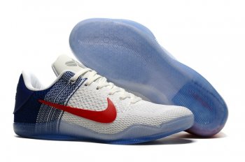 Running weapon Cheap Nike Kobe Bryant 11 Knitted White/Blue/Red-ID1885