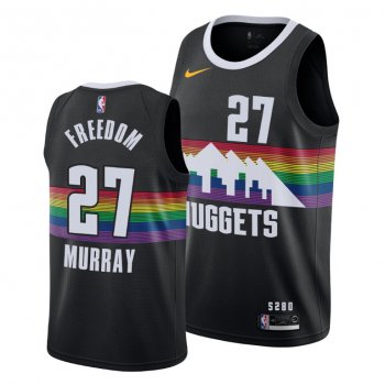 Jamal Murray Nuggets Justice For Jacob Freedom 2020 Playoffs Jersey Black