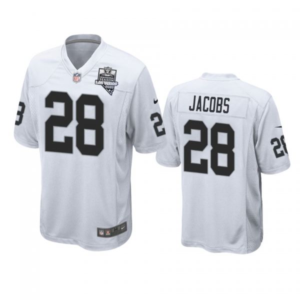 Men's Las Vegas Raiders Josh Jacobs White 2020 Inaugural Season Game Jersey