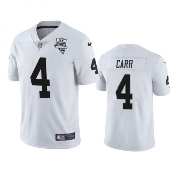 Men's Las Vegas Raiders Derek Carr White 2020 Inaugural Season Vapor Limited Jersey