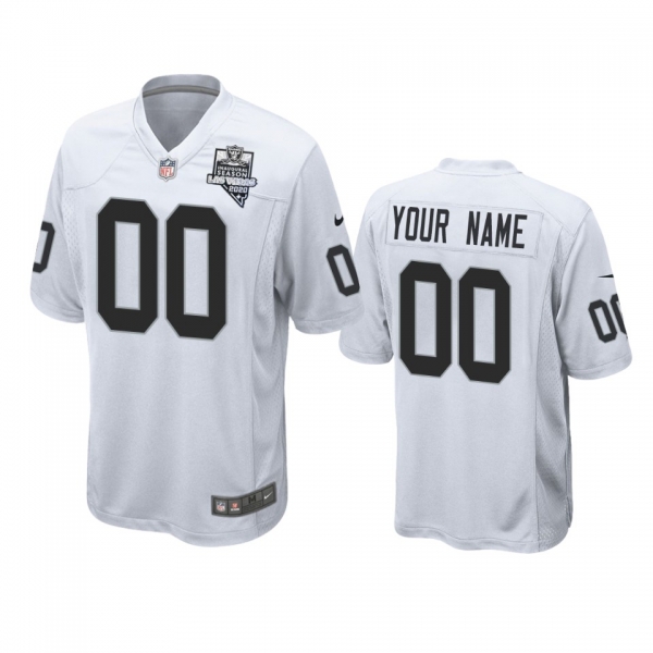 Men's Las Vegas Raiders Custom White 2020 Inaugural Season Game Jersey