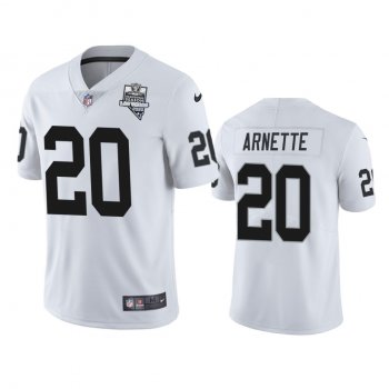 Men's Las Vegas Raiders Damon Arnette White 2020 Inaugural Season Vapor Limited Jersey