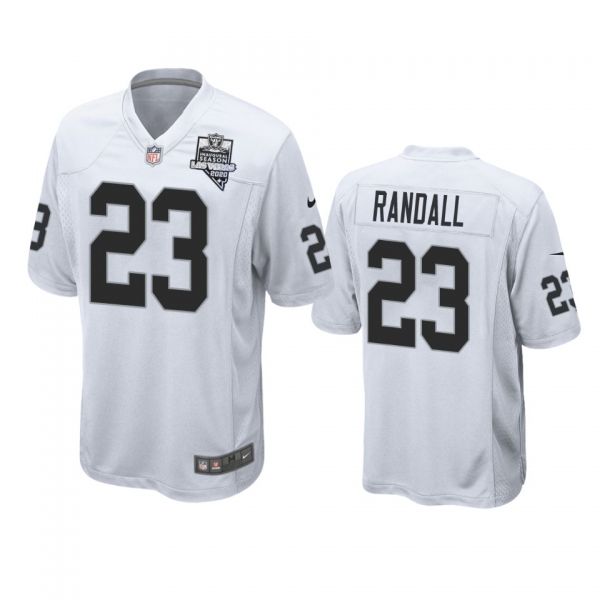 Men's Las Vegas Raiders Damarious Randall White 2020 Inaugural Season Game Jersey