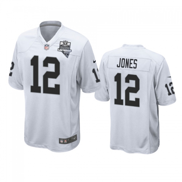 Men's Las Vegas Raiders Zay Jones White 2020 Inaugural Season Game Jersey