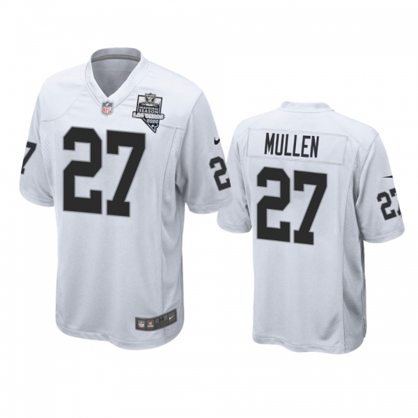 Men's Las Vegas Raiders Trayvon Mullen White 2020 Inaugural Season Game Jersey