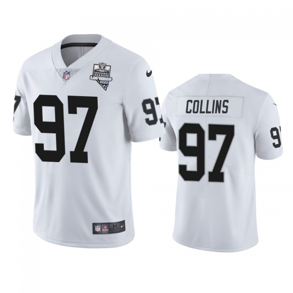 Men's Las Vegas Raiders Maliek Collins White 2020 Inaugural Season Vapor Limited Jersey