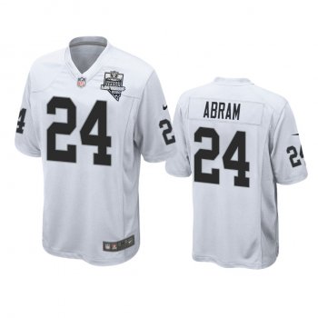 Men's Las Vegas Raiders Johnathan Abram White 2020 Inaugural Season Game Jersey