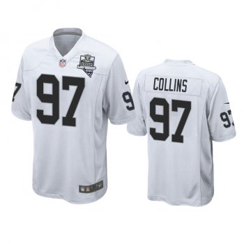 Men's Las Vegas Raiders Maliek Collins White 2020 Inaugural Season Game Jersey