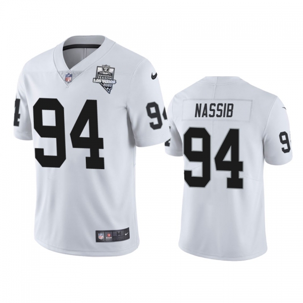 Men's Las Vegas Raiders Carl Nassib White 2020 Inaugural Season Vapor Limited Jersey