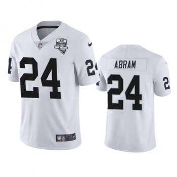 Men's Las Vegas Raiders Johnathan Abram White 2020 Inaugural Season Vapor Limited Jersey