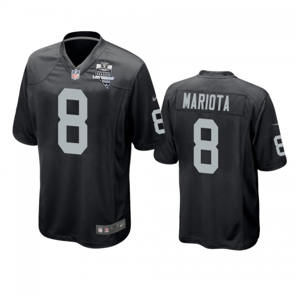 Men's Las Vegas Raiders Marcus Mariota Black 2020 Inaugural Season Game Jersey