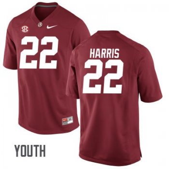 Youth Alabama Najee Harris No.22 Authentic Stitched Nike Jersey - Crimson