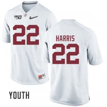 Youth Alabama Crimson Tide #22 Najee Harris 150TH Anniversary Nike Jersey - White