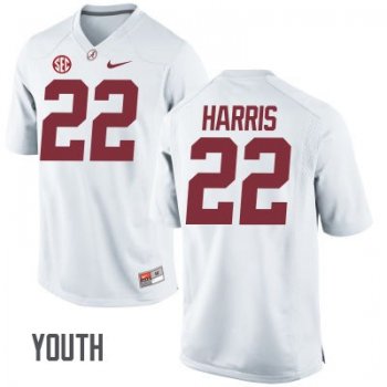 Youth Alabama Najee Harris No.22 Authentic Stitched Nike Jersey - White