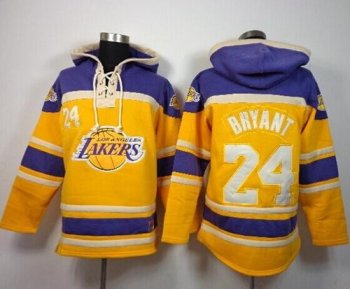 NBA Lakers 24 Kobe Bryant Gold Men Sweatshirt Hoodie