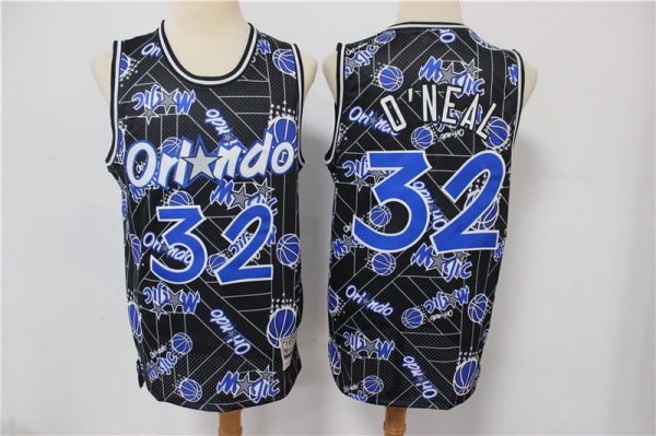 Magic 32 Shaquille O'Neal Black Tear Up Pack Hardwood Classics Swingman Jersey